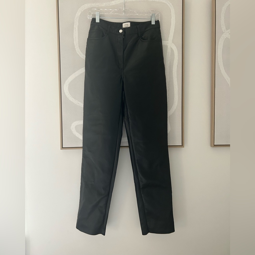 Aritzia Melina black leather pants